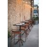 Tabouret de bar BASTILLE BST H75 empilable d'extérieur - Acier sauge