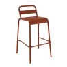 Tabouret de bar BASTILLE BST H75 empilable d'extérieur - Acier terra