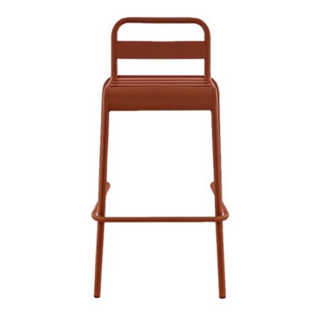 Tabouret de bar BASTILLE BST H75 empilable d'extérieur - Acier terra