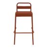 Tabouret de bar BASTILLE BST H75 empilable d'extérieur - Acier terra