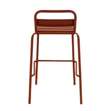 Tabouret de bar BASTILLE BST H75 empilable d'extérieur - Acier terra