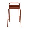 Tabouret de bar BASTILLE BST H75 empilable d'extérieur - Acier terra