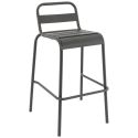 Tabouret de bar BASTILLE BST H75 empilable d'extérieur - Acier anthracite