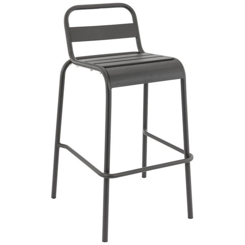 Tabouret de bar BASTILLE BST H75 empilable d'extérieur - Acier anthracite