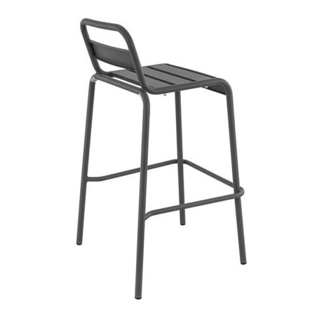 Tabouret de bar BASTILLE BST H75 empilable d'extérieur - Acier anthracite