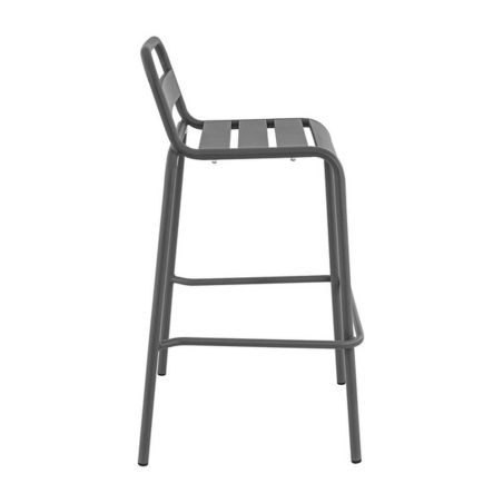 Tabouret de bar BASTILLE BST H75 empilable d'extérieur - Acier anthracite