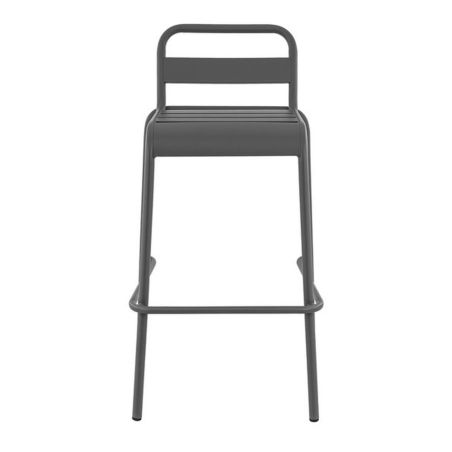 Tabouret de bar BASTILLE BST H75 empilable d'extérieur - Acier anthracite
