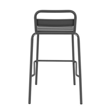 Tabouret de bar BASTILLE BST H75 empilable d'extérieur - Acier anthracite