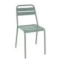 Chaise de terrasse BASTILLE H45 empilable d'extérieur - Acier sauge