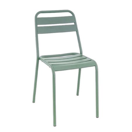Chaise de terrasse BASTILLE H45 empilable d'extérieur - Acier sauge