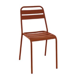 Chaise de terrasse BASTILLE H45 empilable d'extérieur - Acier terra