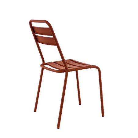 Chaise de terrasse BASTILLE H45 empilable d'extérieur - Acier terra