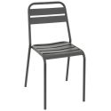 Chaise de terrasse BASTILLE H45 empilable d'extérieur - Acier anthracite