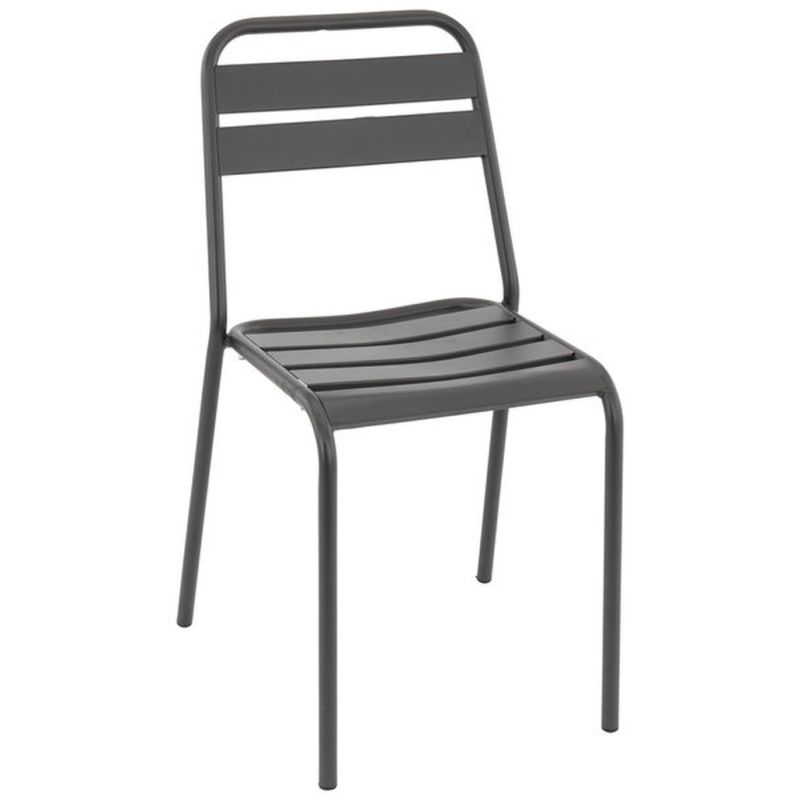 Chaise de terrasse BASTILLE H45 empilable d'extérieur - Acier anthracite