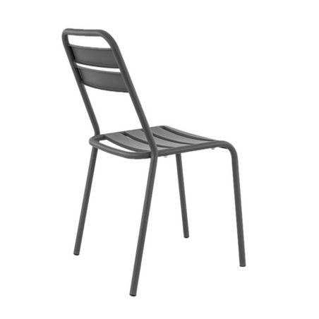 Chaise de terrasse BASTILLE H45 empilable d'extérieur - Acier anthracite