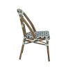 Chaise de terrasse AUTEUIL H45,5 empilable d'extérieur - Aluminium effet bambou, polyéthylène vert pâle, noir & blanc