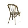 Chaise de terrasse AUTEUIL H45,5 empilable d'extérieur - Aluminium effet bambou, polyéthylène camel, blanc & brun