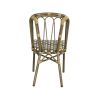Chaise de terrasse AUTEUIL H45,5 empilable d'extérieur - Aluminium effet bambou, polyéthylène camel, blanc & brun