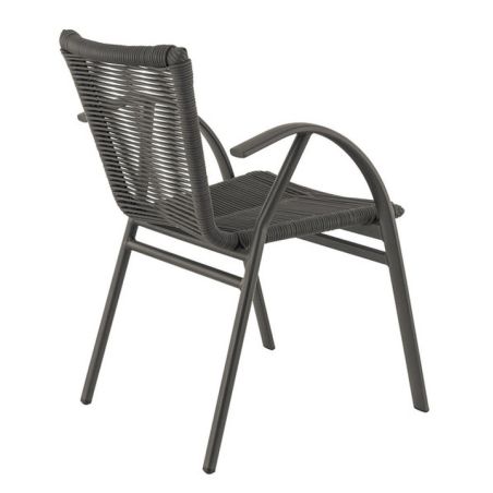 Fauteuil de terrasse ST RAPHAËL H45 empilable d'extérieur - Aluminium et TPU anthracite