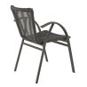 Fauteuil de terrasse ST RAPHAËL H45 empilable d'extérieur - Aluminium et TPU anthracite