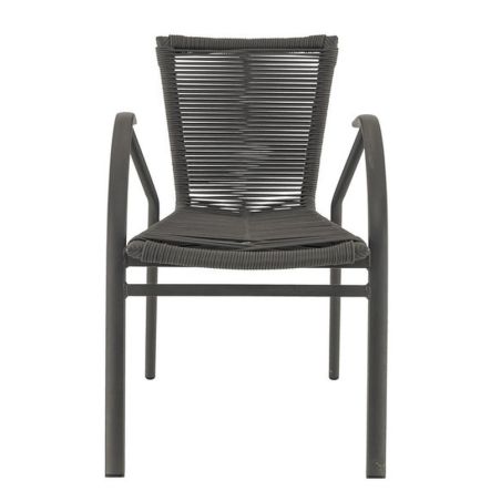 Fauteuil de terrasse ST RAPHAËL H45 empilable d'extérieur - Aluminium et TPU anthracite