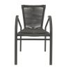 Fauteuil de terrasse ST RAPHAËL H45 empilable d'extérieur - Aluminium et TPU anthracite
