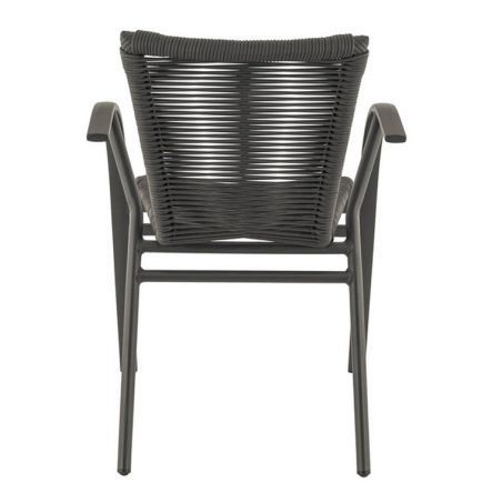 Fauteuil de terrasse ST RAPHAËL H45 empilable d'extérieur - Aluminium et TPU anthracite