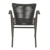 Fauteuil de terrasse ST RAPHAËL H45 empilable d'extérieur - Aluminium et TPU anthracite