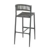 Tabouret de bar BREDA H76 d'extérieur - Aluminium et polyéthylène anthracite