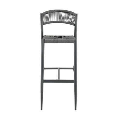 Tabouret de bar BREDA H76 d'extérieur - Aluminium et polyéthylène anthracite