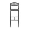 Tabouret de bar BREDA H76 d'extérieur - Aluminium et polyéthylène anthracite