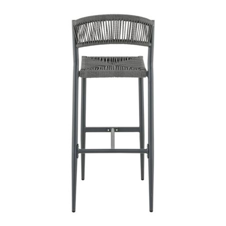 Tabouret de bar BREDA H76 d'extérieur - Aluminium et polyéthylène anthracite