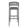 Tabouret de bar BREDA H76 d'extérieur - Aluminium et polyéthylène anthracite