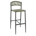 Tabouret de bar BREDA H76 d'extérieur - Aluminium anthracite, polyéthylène olive