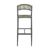 Tabouret de bar BREDA H76 d'extérieur - Aluminium anthracite, polyéthylène olive