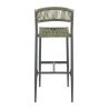 Tabouret de bar BREDA H76 d'extérieur - Aluminium anthracite, polyéthylène olive