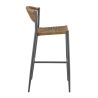 Tabouret de bar BREDA H76 d'extérieur - Aluminium anthracite, polyéthylène paille