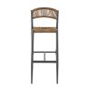 Tabouret de bar BREDA H76 d'extérieur - Aluminium anthracite, polyéthylène paille