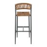 Tabouret de bar BREDA H76 d'extérieur - Aluminium anthracite, polyéthylène paille