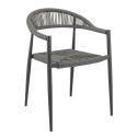 Fauteuil de terrasse AMSTERDAM H46 empilable d'extérieur - Aluminium et polyéthylène anthracite