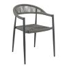 Fauteuil de terrasse AMSTERDAM H46 empilable d'extérieur - Aluminium et polyéthylène anthracite