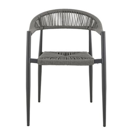 Fauteuil de terrasse AMSTERDAM H46 empilable d'extérieur - Aluminium et polyéthylène anthracite