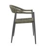 Fauteuil de terrasse AMSTERDAM H46 empilable d'extérieur - Aluminium anthracite, polyéthylène olive