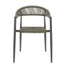 Fauteuil de terrasse AMSTERDAM H46 empilable d'extérieur - Aluminium anthracite, polyéthylène olive