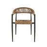 Fauteuil de terrasse AMSTERDAM H46 empilable d'extérieur - Aluminium anthracite, polyéthylène paille