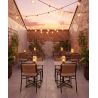 Chaise de terrasse FERNAND H46 empilable d'extérieur - Aluminium noir, polyéthylène paille