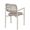 Fauteuil de terrasse SYRACUSE H46 empilable d'extérieur - Aluminium et textilène sable