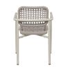 Fauteuil de terrasse SYRACUSE H46 empilable d'extérieur - Aluminium et textilène sable