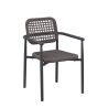 Fauteuil de terrasse SYRACUSE H46 empilable d'extérieur - Aluminium et textilène anthracite