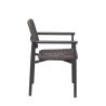 Fauteuil de terrasse SYRACUSE H46 empilable d'extérieur - Aluminium et textilène anthracite